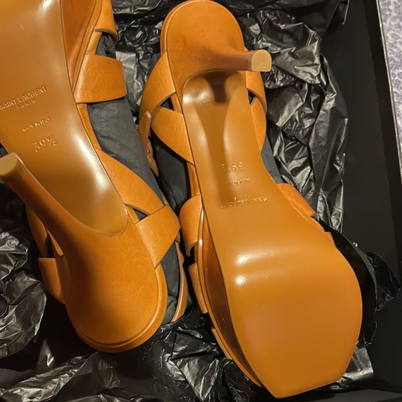 SAINT LAURENT TRIBUTE 75 LEATHER SANDAL NWB - Picture 5 of 9